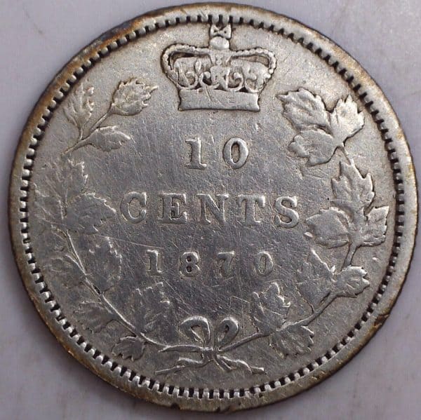 CANADA - 10 Cents 1870 - 0 Etroit - F-12