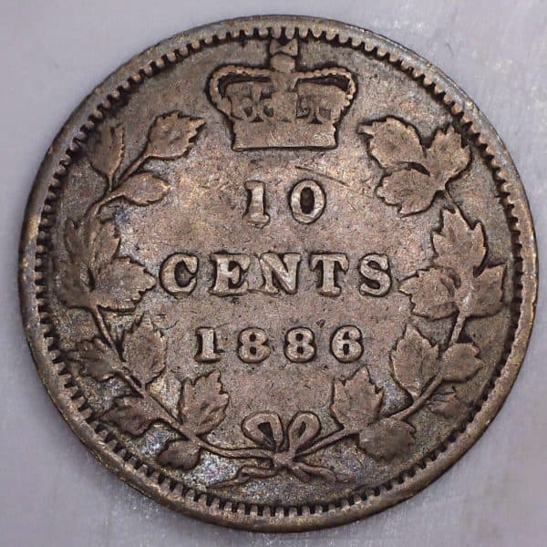 CANADA - 10 Cents 1886 - Large Knobbbed 6 - F-12