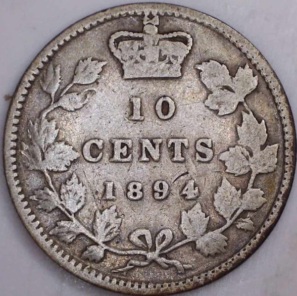 CANADA - 10 Cents 1894 Obv.6 4/4 - F-12