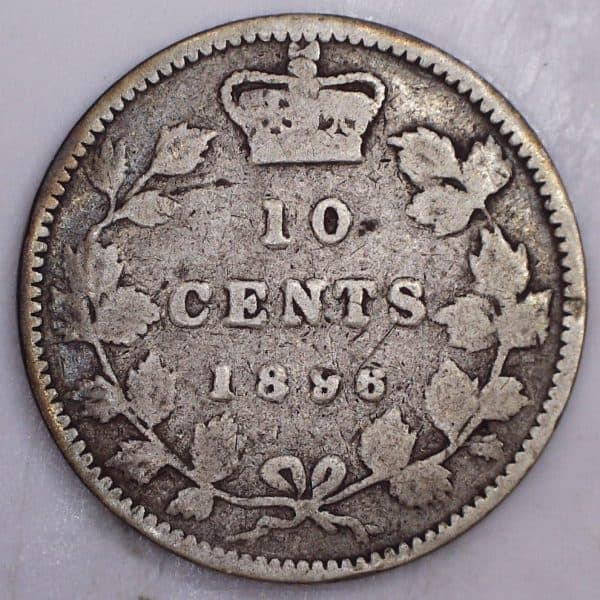 CANADA - 10 Cents 1896 Obv.6 - VG-8