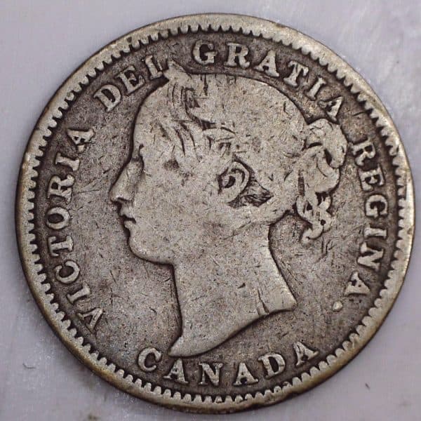 CANADA - 10 Cents 1896 Obv.6 - VG-8