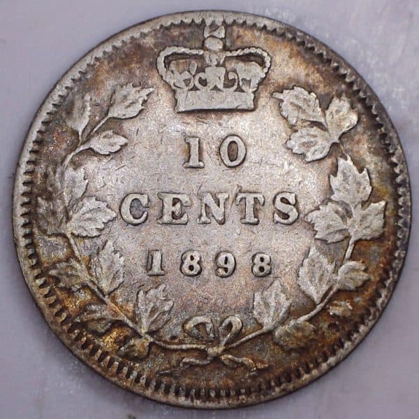 CANADA - 10 Cents 1898 Obv.6 - VF-20