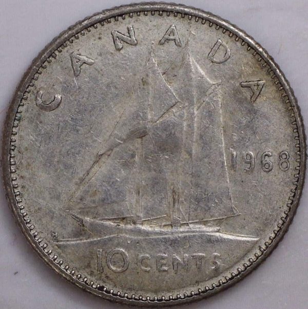Canada - 10 Cents 1968 - Argent - Circulé