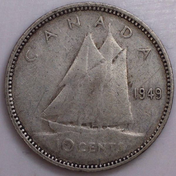 Canada - 10 Cents 1949 - Argent - Circulé
