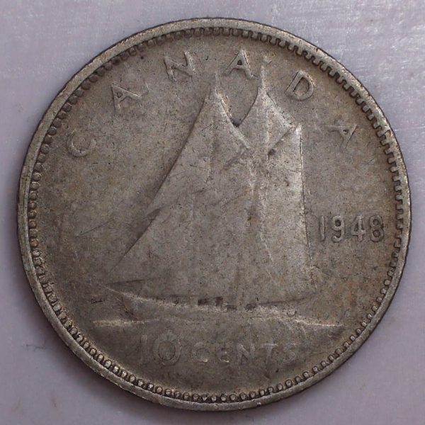 Canada - 10 Cents 1948 - Argent - Circulé
