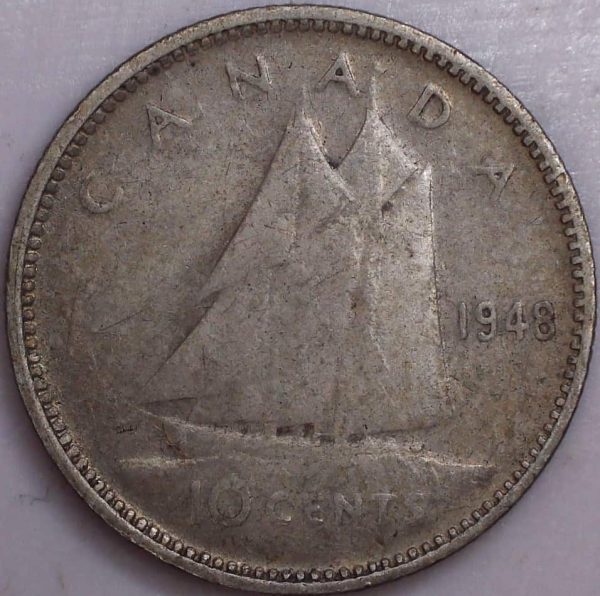 Canada - 10 Cents 1948 - Argent - Circulé