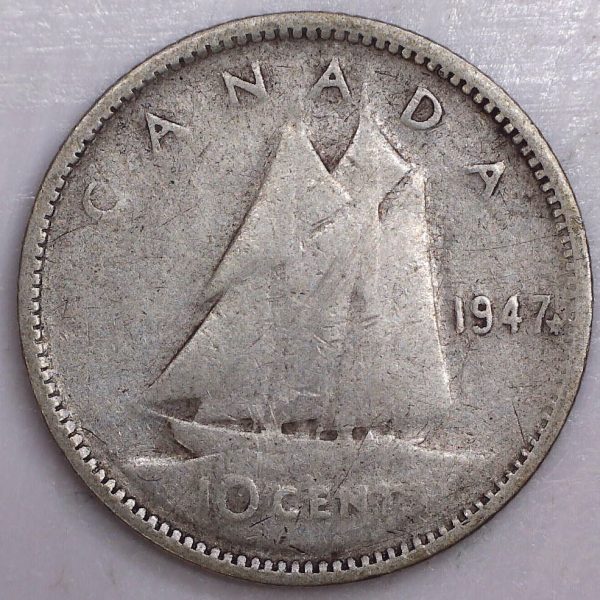 Canada - 10 Cents 1947 ML - Argent - Circulé