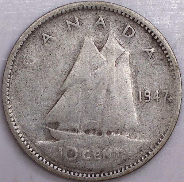 Canada - 10 Cents 1947 ML - Argent - Circulé