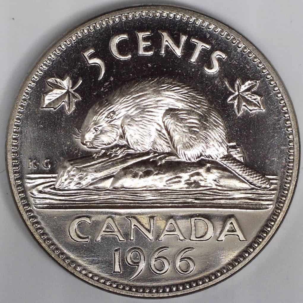 1966 Canada - 5 Cents Eyes In 66 & Quad K NBU
