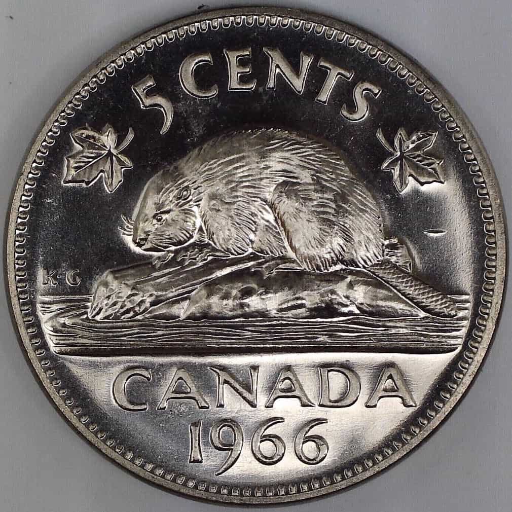 Canada - 1966 5 Cents - Eyes In Right Of 66 & Quad K - NBU