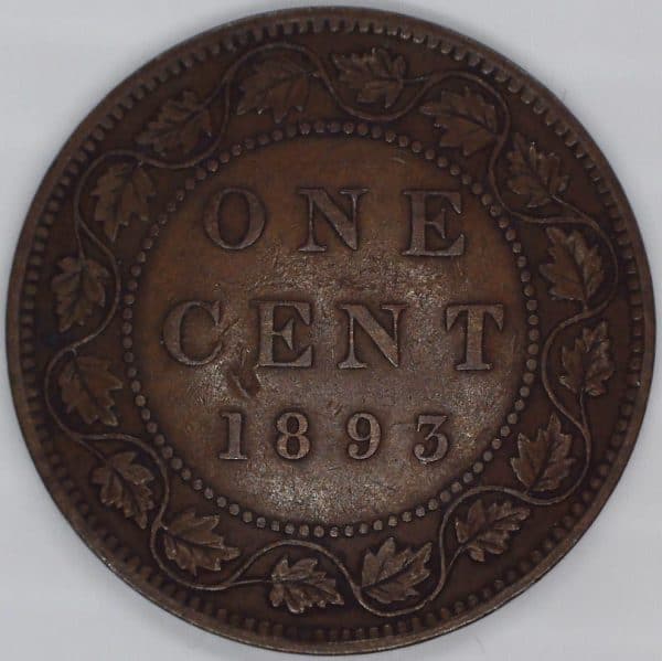 Canada - Large Cent 1893 Dbl. 9 - VF-30