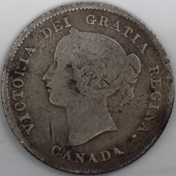 Canada - 5 Cents 1875H LD - VG-10