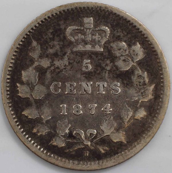 Canada - 5 Cents 1874H SD - F-12