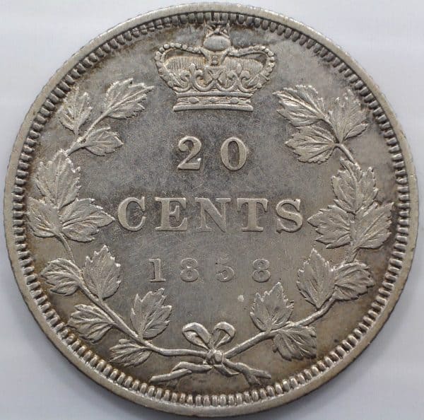 Canada - 20 Cents 1858 Dbl S - EF-45