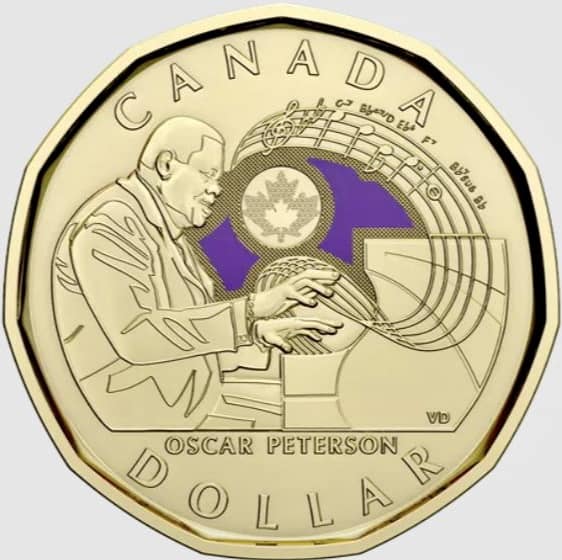Canada - Dollar Coloré 2022 Hommage à Oscar Peterson - B.UNC