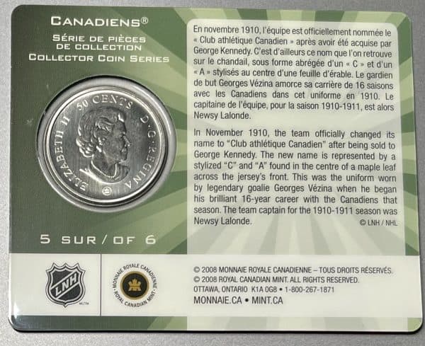 2009 Canada 50 Cents 5/6 Specimen