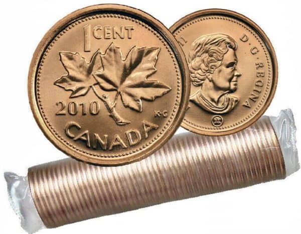 Canada - Rouleau Original de 1 Cent 2010 Non Magnétique