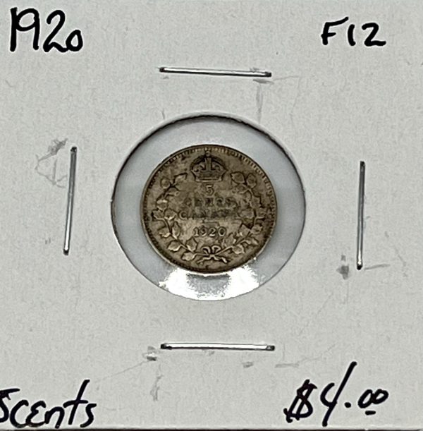 CANADA 5 Cents 1920 F-12