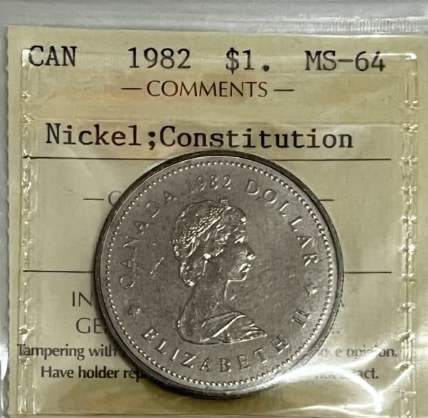 CANADA - DOLLAR 1982 - CONSTITUTION - MS-64 - ICCS