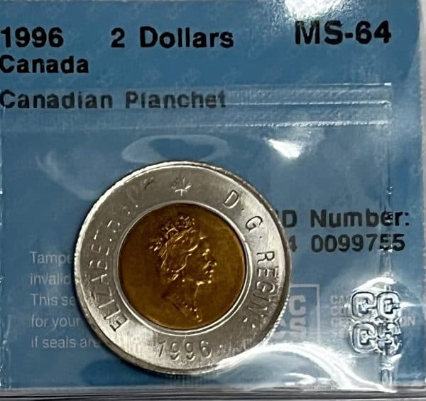 CANADA - 2 DOLLARS 1996 - MS-64 - CCCS