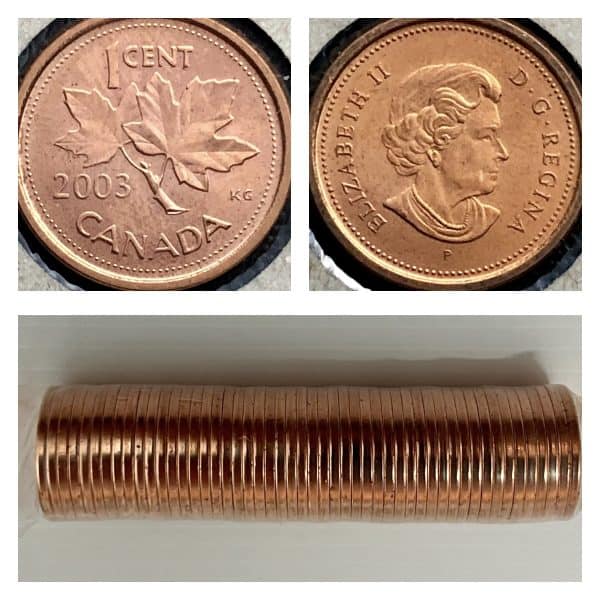 Canada - Rouleau original de 1 cent 2003P Nouvelle éffigie