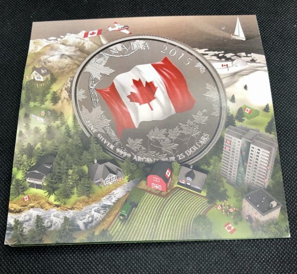CANADA - Piece de 25 Dollars - Argent Fin - 2015 - LE DRAPEAU CANADIEN - 25$ POUR 25$