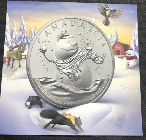 CANADA – Piece de 20 Dollars - Argent Fin - 2014 - Le Bonhomme de neige - 20$ POUR 20$