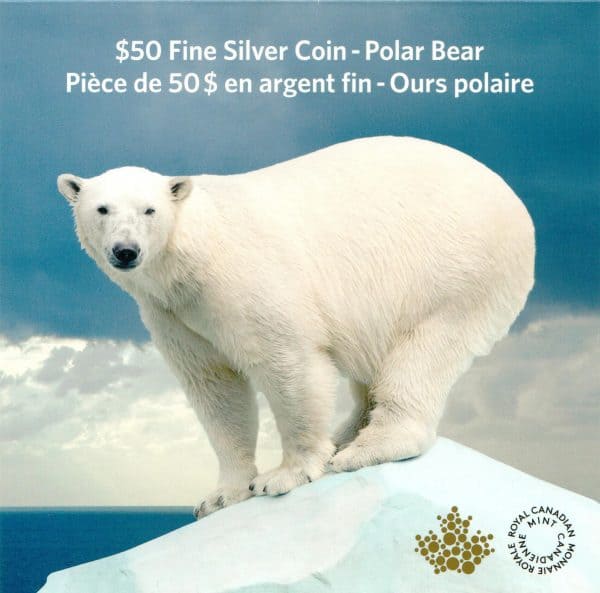 CANADA – Piece de 50 Dollars - Argent Fin – 2014 – OURS POLAIRE - 50$ POUR 50$