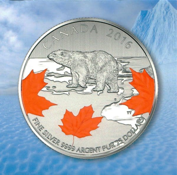 Canada – Piece de 25 Dollars 2016 en Argent Fin – Le Vrai Nord - 25$ pour 25$