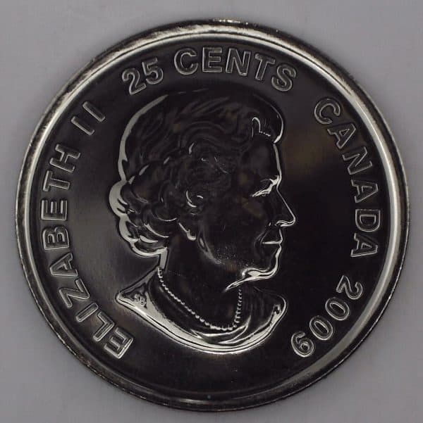 2009 Canada 25 cents Hockey msculin NBU